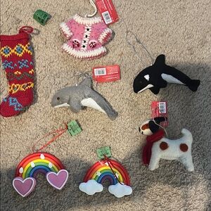 NEW World Market Felt Animal and Rainbow Ornaments